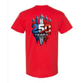 Patriotic Fighter Jets 250 Years of America 4th of July Heavy Cotton Tee