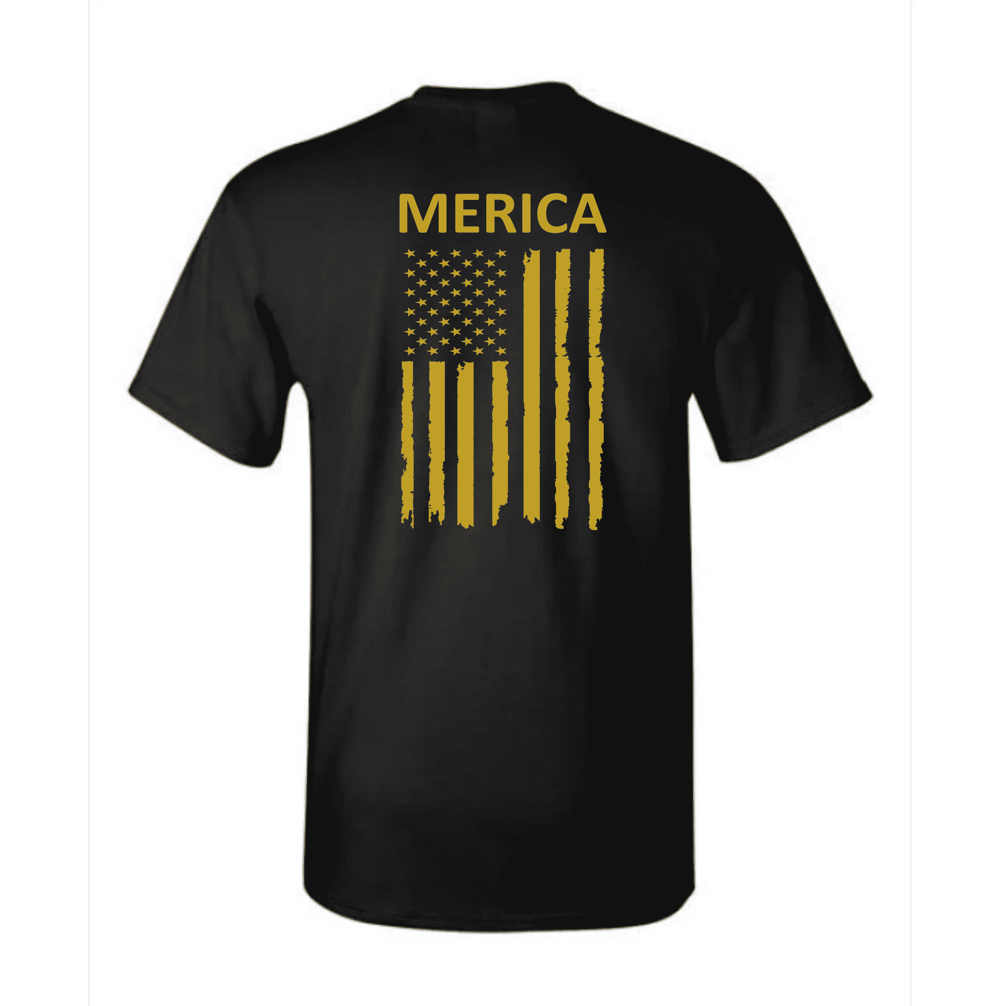 Patriotic Merica American Flag Back Print T-Shirt