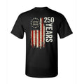 Patriotic US Flag 250 Years Quarter Millennial 1776-2026 Heavy Cotton Tee