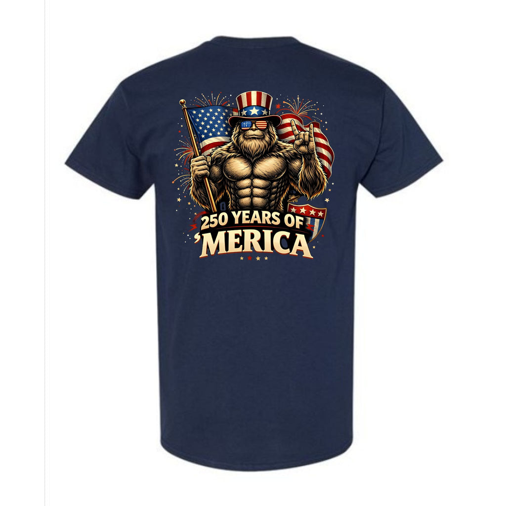 250 Years of Merica 4th of July Back Print T-Shirt