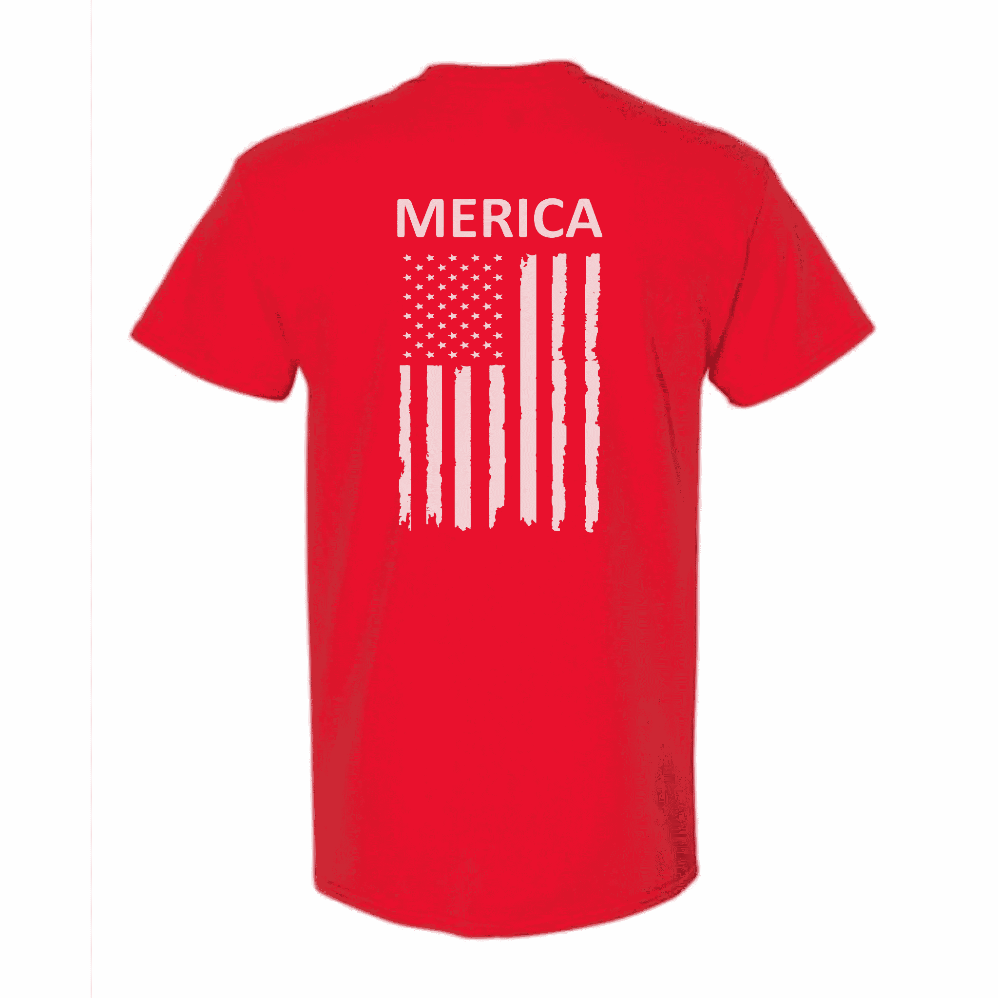 Patriotic Merica American Flag Back Print T-Shirt